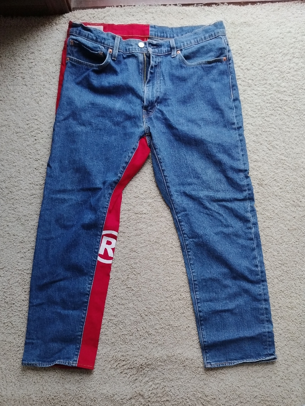 Levi's Premium Blue Denim Jeans with Red Side Panel